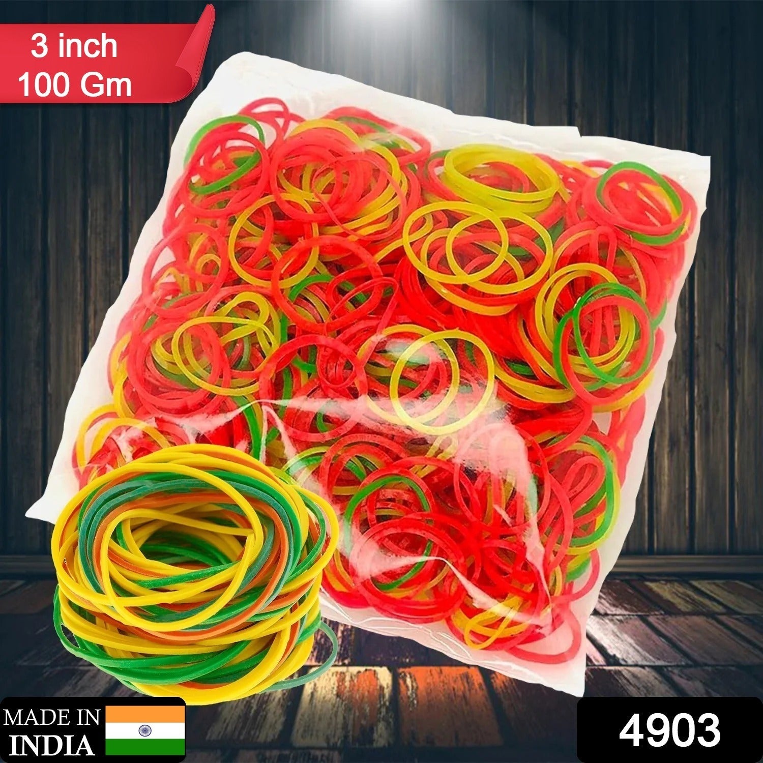 RUBBER BAND FOR OFFICE/HOME AND KITCHEN ACCESSORIES ITEM PRODUCTS, ELASTIC RUBBER BANDS, FLEXIBLE REUSABLE NYLON ELASTIC UNBREAKABLE, FOR STATIONERY, SCHOOL MULTICOLOR (3 Inch | 100 Gm / 50 Gm ) RUBBER BAND FOR OFFICE/HOME AND KITCHEN ACCESSORIES ITEM PRODUCTS, ELASTIC RUBBER BANDS, FLEXIBLE REUSABLE NYLON ELASTIC UNBREAKABLE, FOR STATIONERY, SCHOOL MULTICOLOR (3 Inch | 100 Gm / 50 Gm )